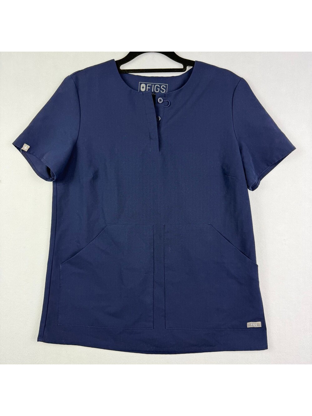FIGS XS Navy Technical Collection Scrub Top Women's 2 Pocket Medical Uniform